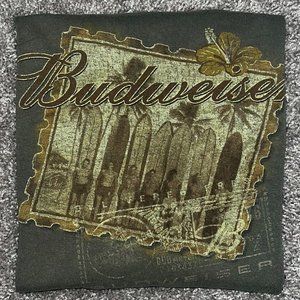 Y2K, olive green Budweiser Tshirt.